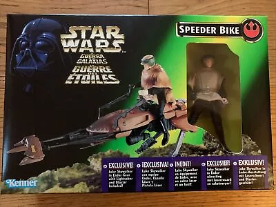 Buy Star Wars Speeder Bike With Luke Skywalker Power Of The Force 1997 Sealed • 10£