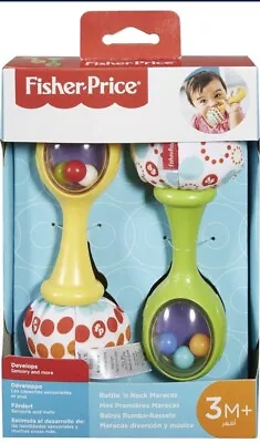 Buy Fisher-Price Rattle N Rock Maracas Baby Toy **BRAND NEW** • 12.99£