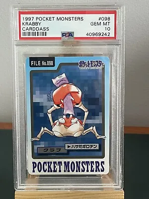 Buy Pokemon 1997 Bandai Carddass PSA 10 Krabby Gem Mint - Pop 12 • 126.48£