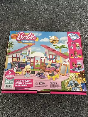 Buy Mega Barbie Malibu House Building Set With 303 Bricks Age 5+ • 18£