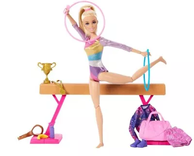 Buy Mattel Barbie Gymnast Doll HRG52 Play Set • 70.92£