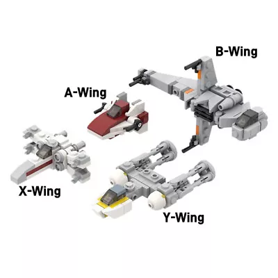 Buy 4 In 1 Star Wars Skywalker's X/Y/A/B-Wing Building Blocks Set Starfighters Model • 12.95£