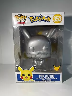 Buy Funko Pop! Games Pokemon 10  Inch Pikachu Metallic Silver #353 • 23.99£