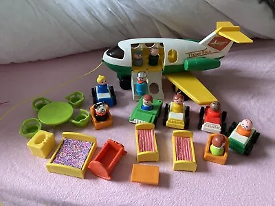 Buy Vintage Fisher Price- Little People Play Aeroplane With People Cars Etc • 25.99£
