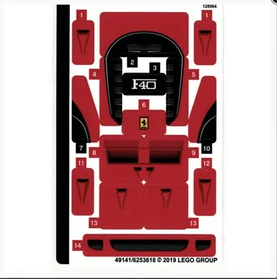 Buy LEGO 75890 Speed Champions Ferrari F40 Competizone JUST THE STICKER SHEET NEW • 1.28£