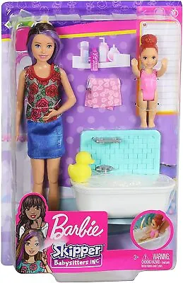 Buy New Official Barbie Doll Babysitter Bath Fun Playset & Skipper Doll Bath Tub • 15.99£