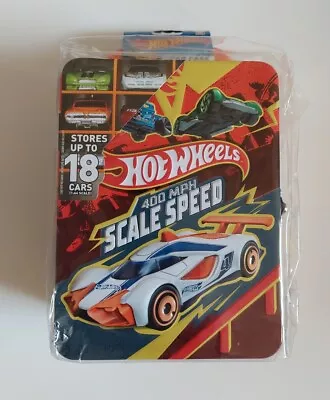 Buy Hot Wheels Metal Carry Case Holds 18 1/64 Scale Cars Tin Embossed Front Design B • 10.99£