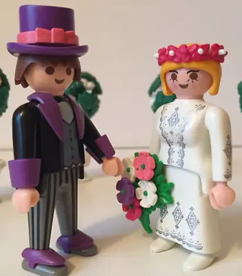 Buy Playmobil Victorian Mansion Wedding Bride And Groom Purple/Silver • 15£