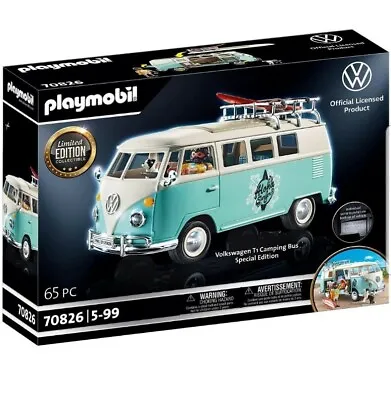 Buy NEW Sealed Playmobil 70826 Volkswagen T1 Camping Van Bus Special Edition • 49.99£