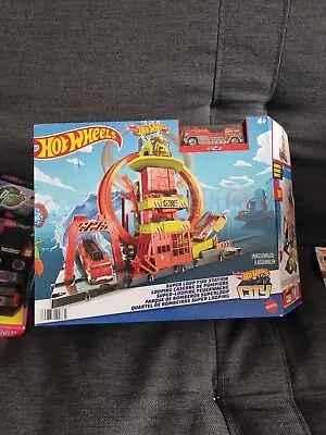 Buy Hot Wheels City Super Loop Fire Station Playset & 1 Toy Car • 15£