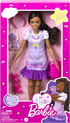 Buy My First Barbie Doll For Preschoolers 'Brooklyn' Brunette, Puppy & Accessories • 27.99£