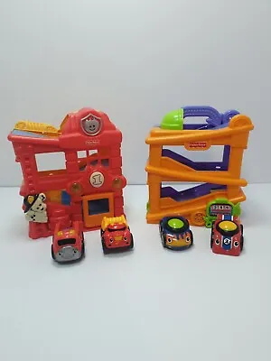 Buy Fisher Price Lil Zoomers Roller Ball Fire Station And Garage With 4 Cars , • 20£