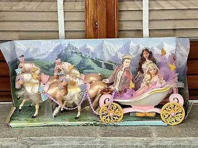 Buy Barbie Princess And The Pauper Royal Kingdom Carriage 4 Horses Like New RARE • 334.03£