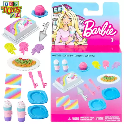 Buy Barbie 15 Piece Doll And House Accessory Set With Cake And Plates • 9.95£