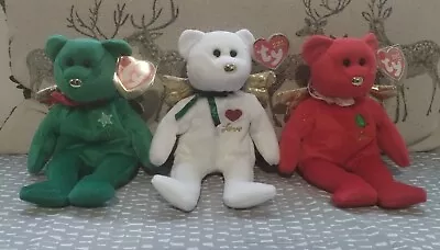 Buy TY BEANIE BABY GIFT - LOVE, PEACE, JOY ANGEL BEARS MINT RETIRED WITH TAGS Set 4 • 29.50£