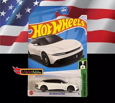 Buy Hot Wheels DELOREAN ALPHA5 HW GREEN SPEED US CARD D CASE 2024 • 2.99£