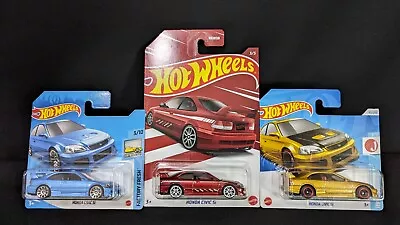 Buy Hot Wheels Pack Of 3 Honda Civic Si Models. Crease And Marks To Cards As Shown. • 11.99£