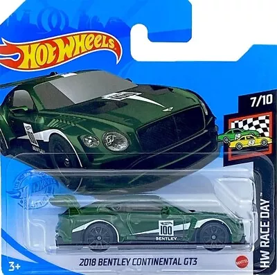Buy HOT WHEELS (GREEN) 2018 BENTLEY CONTINENTAL GT3 Free Boxed Shipping  • 7.99£