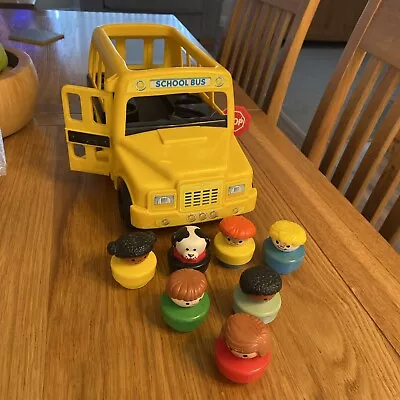 Buy Vintage Fisher Price School Bus With 6 Figures And A Dog Guc • 10.99£