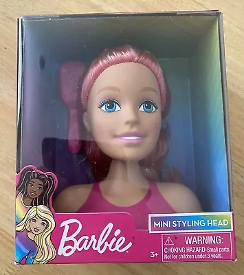 Buy Barbie 14cm Mini Styling Head With Pink Brush To Create Fabulous Hairstyles • 8.99£