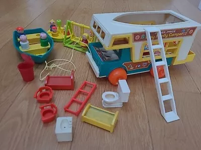 Buy Vintage Fisher Price Little People Bundle Family Camper, Boat, Swing& Roundabout • 1.99£