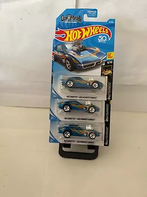 Buy Hot Wheels Lot X3 Gas Monkey Garage '68 Corvette Blue 2018 #41 Nightburnernz P69 • 11.92£