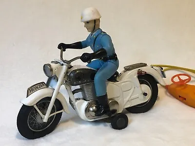 Buy Very Rare Bandai Tinplate Police Motorcycle Large Bike Honda Megro Working • 85£