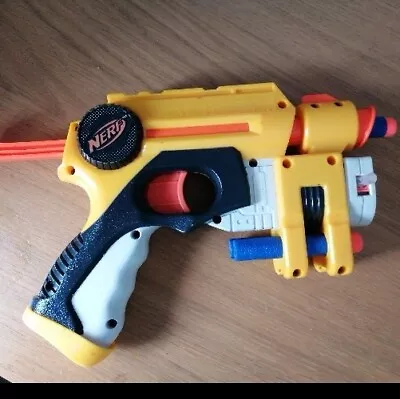 Buy Nerf C 015C Soft Dart Gun W/ Red Laser Hasbro 2004 Yellow Gun • 7£