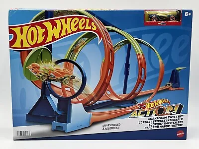 Buy Hot Wheels Action Corkscrew Triple Loop Track Set With 1 Toy Car New Gift • 47.20£