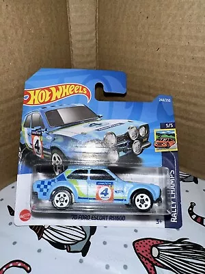 Buy Hot Wheels 70 Ford Escort RS1600 Blue 244/250 (Rally Champs 2022) • 5.95£