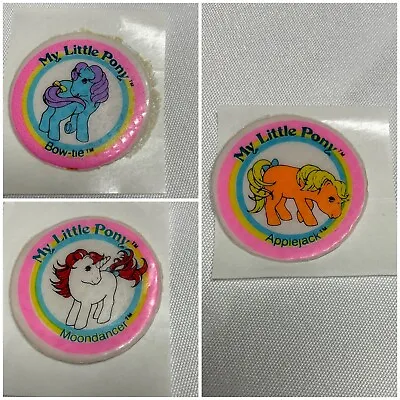 Buy Lot Of Three My Little Pony Vintage Puffy Stickers Moondancer Bow-Tie Applejack • 18.98£