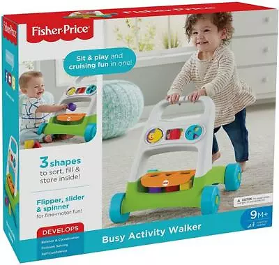 Buy Fisher Price Busy Activity Walker Baby To Toddler Developmental Toy For 9+ Month • 20.99£