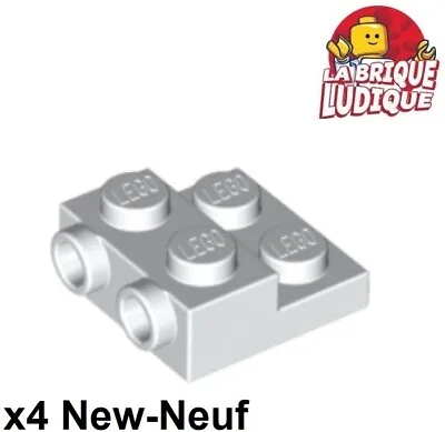Buy LEGO X4 Plate Modified 2x2 X2/3 With 2 Studs Tenon White/White Side 99206 NEW • 1.20£