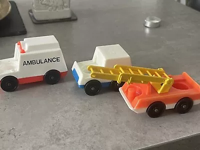 Buy Vintage Fisher Price Little People Fire Engine Truck Van Ambulance Bundle Lot • 11.72£