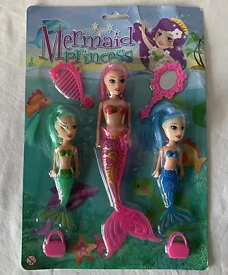 Buy  7 Piece Princess Mermaid Dolls Toys Accessories Girls Kids Bath Play Time #11 • 3.95£