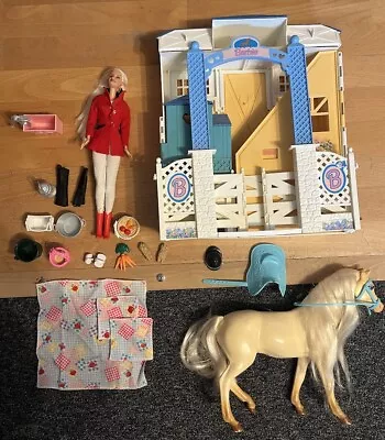 Buy  Barbie  Riding Stable / Horse Stable,  Mattel , 1998, With Horse, Rider And Accessories! • 56.33£