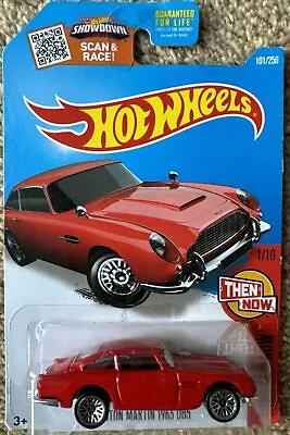 Buy Hot Wheels Aston Martin 1963 DB5 Then And Now 1/10 Long Card Red • 9.95£
