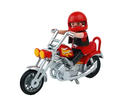 Buy [NEW] Sealed Playmobil Female Motorcyclist With Red Motorbike • 10.99£