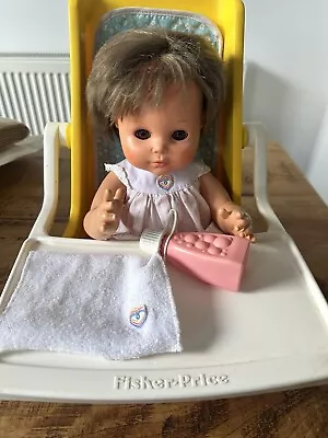 Buy Fisher Price Vintage 80’s My Bathing Baby Doll Julie +High Chair & Accessories • 40£