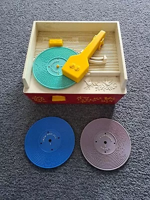 Buy Vintage Fisher Price Record Player With 3 Records  Music Box Retro Gift 70s Toy • 23£