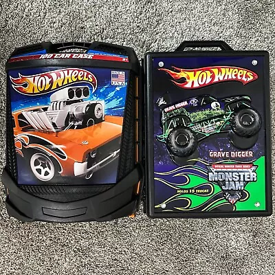 Buy Lot Of 2 Hot Wheels Carrying Cases Grave Digger Monster Jam 3D Storage • 30.49£