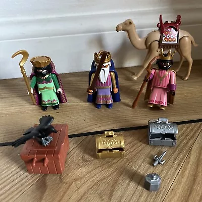 Buy Playmobil 3 Kings Nativity Set With Camel, Crow And Accessories- Christmas Toy • 14.99£