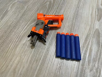 Buy Nerf Jolt Hand Gun/Blaster - Plus 5 Darts/Bullets - Orange Good Condition • 5£