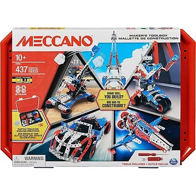 Buy Meccano Maker’s Toolbox, 437-Piece Intermediate STEAM Model Building Kit For Ope • 34.99£