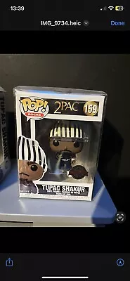 Buy Funko Pop! Music Tupac Shakur #159 2Pac + Protector Stripe Overalls Limited RARE • 14.99£