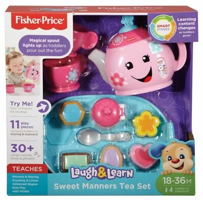 Buy Fisher-Price Laugh & Learn Light-Up Sweet Manners Tea Set UK English Version • 19.95£