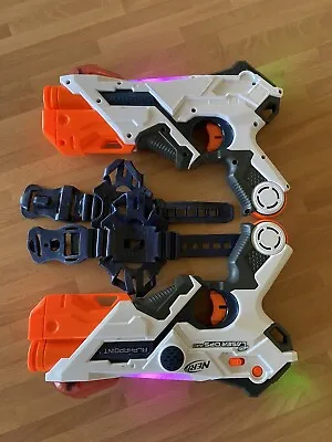 Buy X 2 Nerf Laser Ops Pro Alphapoint Gun With Phone Strap VGUC RRP £50 Plastic • 16£