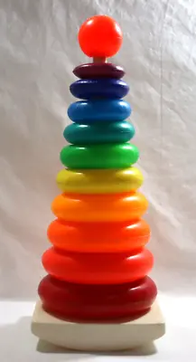 Buy Vintage Fisher Price Giant Rock A Stack Plastic Stackable 10 Ring Toy • 9.51£