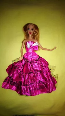 Buy Barbie Dolls Dress Princess Ball Dress Pink Black Wedding Dress #Hb • 3.46£