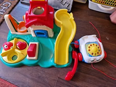 Buy Vintage Fisher Price Roll A Round Playground Playset + Phone Toy • 25£